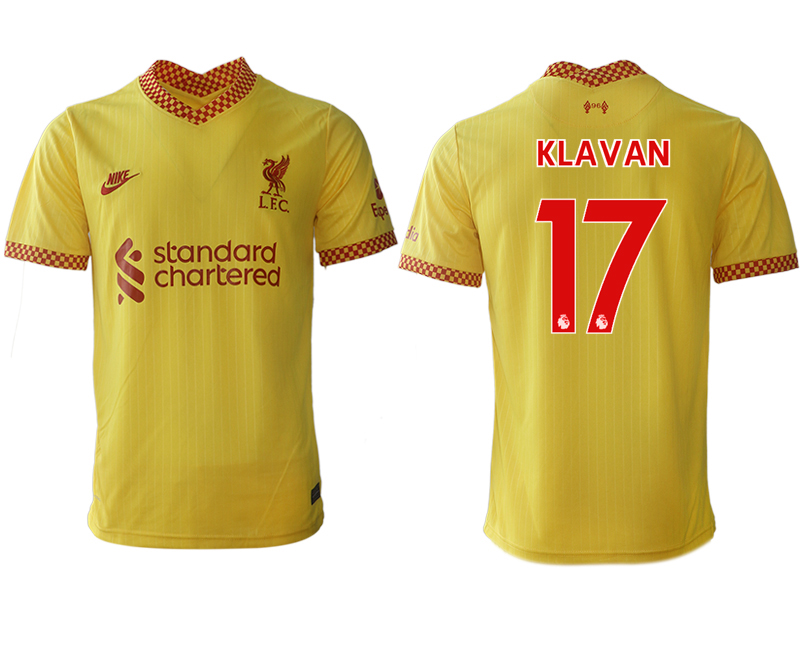 Men 2021-2022 Club Liverpool Second away aaa version yellow #17 Soccer Jersey->liverpool jersey->Soccer Club Jersey